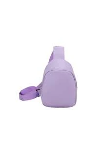 Solid Color PU Leather Girls Crossbody Chest Pack Small Handbag