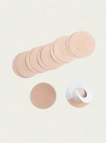 10PCS Invisible Nipple Tape Disposable Nipple Pad Tapes Nipple Cover Non-Woven Nipple Sticker Chest Stickers - Khaki - View 5