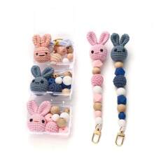 1 Set Cute Bear & Rabbit Hair Ball DIY Keychain, Bag Pendant, Bracelet, Necklace Silicone Bead Craft Kit - Silicone Suit - View 5