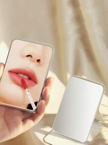 1pc Portable Folding Pocket Mirror, Freestanding Desktop Makeup Mirror For Office