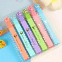 Kit With 6 Pastel Color Cat Paw Highlighters (MONET COLORS) / Cute Stationery - Multicolor - View 1