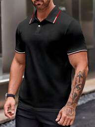 Shendy Vendy Playeras Polo de Hombre Manga Corta Look Casual Ajuste Holgado Deportivo Estilo Basico Moda de Ropa Hombre