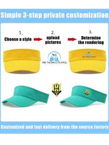 Customized High Golf Visor Cap, Sunscreen Breathable Sports Cap, Spring/Summer/Autumn, Personalized Logo, Photo Printed, Running, Outdoor, Work, Advertising - Image Customization - View 3