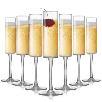 亚克力方形香槟杯，高茎玫瑰新娘婚礼敬酒杯，可重复使用的生日派对、结婚纪念日玻璃杯