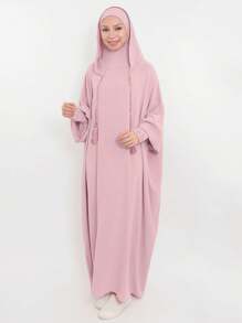 1pc Women Hooded Abaya Robe Dress, Casual Loose Breathable Prayer Gown, Suitable For Daily Wear Or As Gift Accessories Women - Hooded Robe - View 20