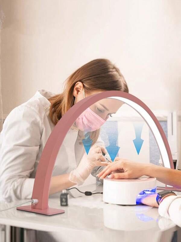 1pc White / Pink 14.1 Inch / 20.4 Inch Half Moon Nail Lamp, Nail Lamp Lighting, USB Powered, Monochrome White Light, Suitable For Nail Art, Vanity Study Table, Nightstand Decorative Lighting.