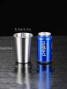 不锈钢杯不易破碎防碎金属饮料杯便携式单层卷杯适用于户外野餐、露营、啤酒和果汁、防碎酒吧、餐厅金银色 - 彩色 - 查看 15