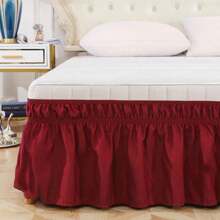 1pc Ruffled Ultra-Soft Microfiber Bed Skirt, Adjustable Elastic Wrap Around Bedskirt, Super Soft, Cozy, Breathable, Wrinkle-Resistant, Suitable For All Seasons, Ideal Gift For Comfortable And Cozy Bedroom, Hotel, Dormitory