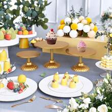 1 Stück Goldener Eisenkuchenständer, geeignet für Dekoration der Dessert-Tischplatten bei Hochzeiten, Nachmittagstee, Geburtstagsfeiern und Familienfesten - Verschiedenfarbig - Übersicht 2