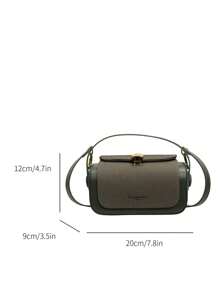Women's Fashion Box-Shaped Crossbody Bag, Elegant Minimalist Design With Large Capacity, Versatile Handheld - Green - View 8