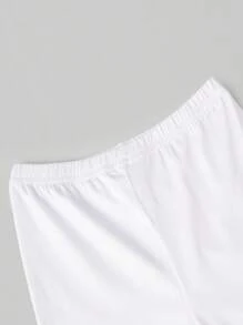 3 件装儿童纯色水钻装饰七分紧身裤，面料轻薄，可单独穿着或作为内裤，适合春季