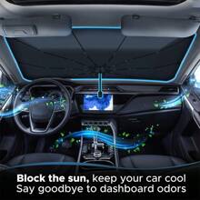 Car Accessories Car Windshield Sun Shade Umbrella, Reflects UV Rays And Protects Dashboard From Sun, Foldable Car Shade Front Windshield, Suitable For Various Vehicle Models SUV, Off-Road Vehicle, Truck, Truck, For (55x31 Inches)