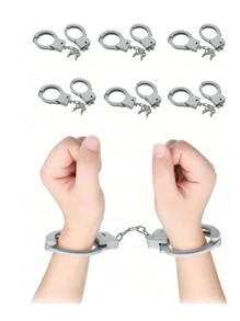 Multi-Colored Women's And Men's Costume Props Fake Handcuffs And Keys, Suitable For Halloween Party Pranks, Cosplay Character Props