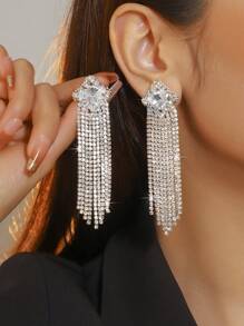 Fashion Glamorous Square CZ Crystal Earrings Stud Wedding Party Graduation Jewelry 1 Pair