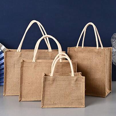 1 件纯天然黄麻礼品袋礼物 Jote 手提包沙滩袋内有防水礼品包装可自行包装适合婚礼和生日派对情人节