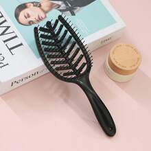 1 pièce Peigne de coiffure avec des côtes ajourées, peigne en nylon pour les moustiques, peigne carré à bascule, grand peigne incurvé. Convient pour démêler les cheveux et résoudre divers problèmes capillaires. Peut également être offert comme cadeau pour la mère, la petite amie, les amis ou le patron pour diverses occasions