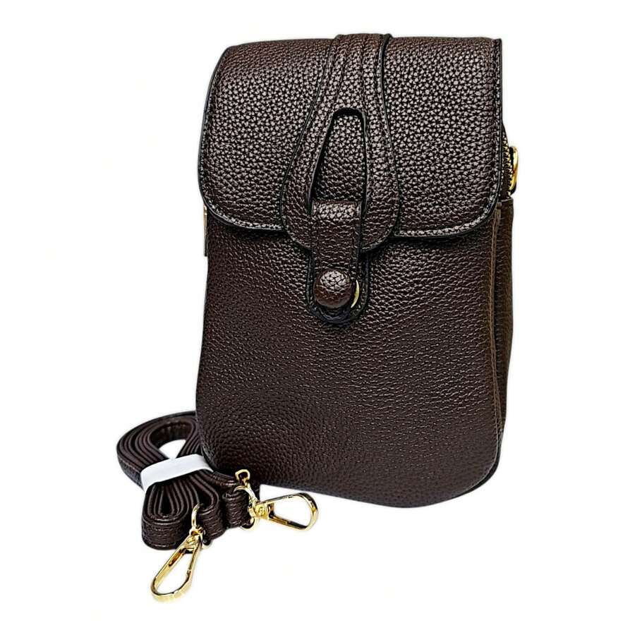 New Stylish Women Shoulder Cell Phone Bag, FASHION SHOPE - Coffee Brown - View 1