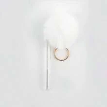 2pcs/4pcs Disposable Glitter Cleaning Spoolie Brushes Mascara Wands Tubes Rhinestone Fluffy Ball Keyring Eyelash Brush Makeup Tool Applicator Set - Multicolor - View 7