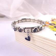 1 Pc Cross Border Popular Pentagram Elastic Bracelet DIY Italian Module Splicing Bracelet - Silver - View 34