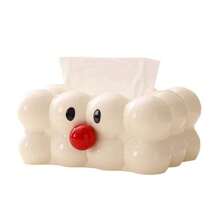 1 件白色云形卡通纸巾盒架 - 创新设计，表面光滑，适用于卧室、厨房、客厅等！纸巾盒架、餐巾架、节日家庭聚会、厨房餐桌装饰适用于家庭厨房卧室客厅餐厅、家居装饰配件、装饰盒、女士婚礼礼物、夏季旅行假期节日必备品 - 乳白色 - 查看 5