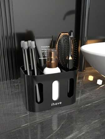 5-Slot And 2-Hole Electric Toothbrush Holder Bathroom Organizer, Countertop Toothbrush Stand Set Home Bathroom Decor Fall Decor Back To School