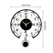 Large Pendulum Modern Wall Clock, 17-Inch Silent Non-Ticking Battery-Operated Wall Clock, Decorative Timepiece For Living Room, Bedroom, Office, Indoor Home Decor - As Shown In the Figure - View 6