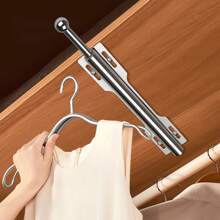 CTSZOOM 1pc Retractable Clothes Hanging Rod, For Wardrobe Closet Pull-Out Rack, Extendable Wardrobe Bar, Pants Rack, Storage Hanger