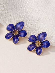 1 par de aretes de flor pequeña esmaltada para mujeres, adecuados para fiestas, exteriores y uso diario en San Valentín