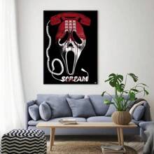 1 pièce Affiche murale sans cadre, S-Crier H-Film d'horreur Crier Affiche Art HD, Coller au mur, Imperméable, Décoration de maison, Salon, Chambre, Bar, Esthétique, Pop, Cadre en option