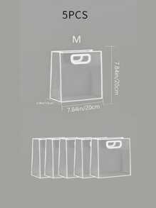 1 件透明礼品袋，简约镂空手柄设计 PVC 礼品包装袋，适合派对