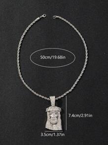 1pc Shiny Hip Hop Style Pendant Necklace, Suitable For Men's Daily Street Wear And Gift - Multicolor - View 10