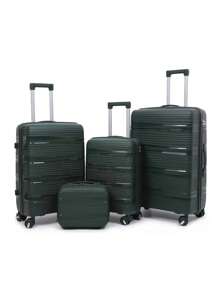 6pcs Set PP Zipper Fashion Travel Trolley Suitcase Unique Highly-Rated Luggage With Spinner Wheels + Travel Bag, Suitable For Teens, Casual Outdoor, Athletic, Vacation, Travel, Graduation Gifts, Birthday Outfit Accessories