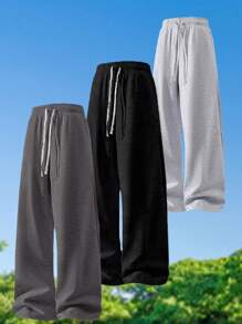 Herren Gerade geschnittene, locker sitzende Freizeithosen, weites Bein bis zum Knöchel, Frühling/Herbst