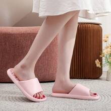 女士舒适夏季拖鞋 - 柔软防滑 EVA 鞋底，露趾休闲凉鞋，适合室内和室外使用