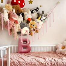 毛绒娃娃储物吊床，超大悬挂式吊床架，适用于家庭、客厅、卧室装饰，可爱有趣的礼物，39.4"X39.4"X55.1" 房间装饰 - 多色 - 查看 7