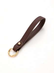1 pièce Nouveau porte-clés en cuir de couleur unie, sangle de poignet, accessoire de sac à bandoulière, chaîne de clé de voiture à la mode, accessoire de voiture détachable, breloques scolaires