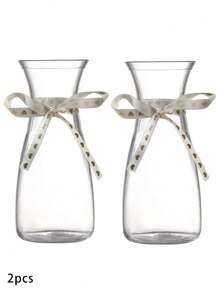 1 件 6.85 英寸亚克力塑料透明花瓶、家居桌面装饰、生日婚礼餐桌装饰花瓶、玻璃外观塑料花瓶 - 無色 - 查看 10