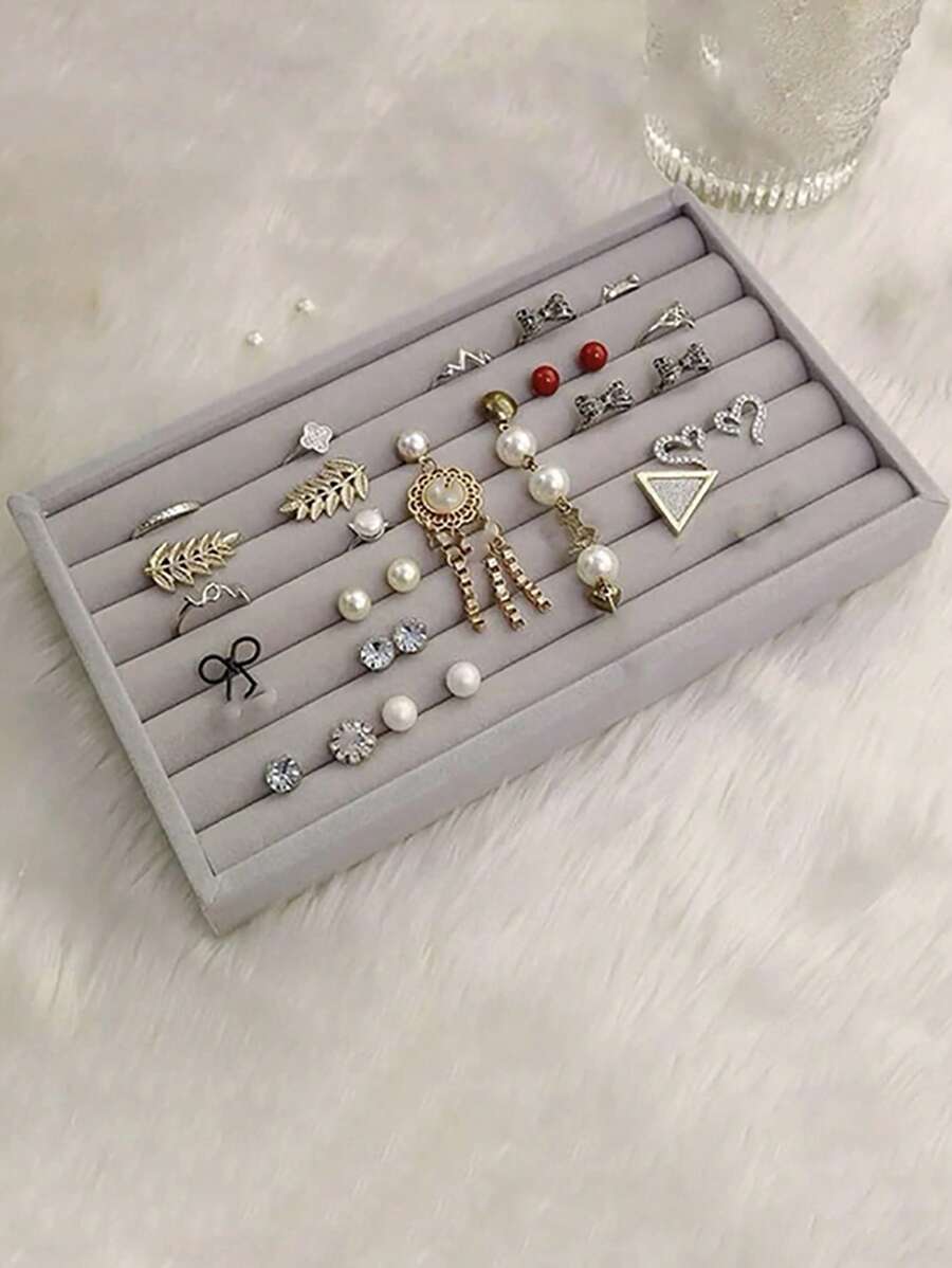 1 件珠宝展示托盘，珠宝架礼物女士女孩 - 灰色 - 查看 1