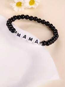 1pc Beaded Bracelet, Mother's Day Gift, Natural Stone Decor, Minimalist Design, Suitable For Everyday Wear