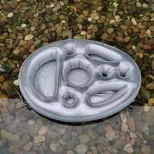 1 pieza Portavasos inflable, cubo de hielo de bar de agua de verano para fiestas, flotador para bebidas de piscina para bañera, playa y decoración de piscina (color de asa aleatorio), artículos esenciales de playa, accesorios de playa - Multicolor - Ver 11