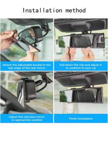 1pc High Definition Wide Angle Rearview Mirror - Anti-Glare, Easy Clip-On Installation, Suitable For SUVs And Trucks, Enhances Visibility For Safer Driving, Vehicle Safety Accessory