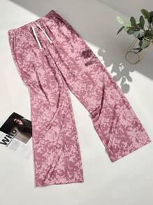 Pantaloni casual da uomo nuovi, stile vintage americano, con stampa Tintura a nodi, morbidi e dritti - Rosa - Visualizzare 2