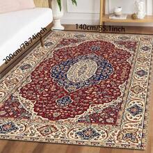 1pc Classic Style Retro Area Rug, 700g/Sqm Crystal Velvet, 5mm Thickness, Washable Non-Fading Carpet, Slip-Resistant, Suitable For Holidays And Any Space Including Hotel, Office, Sofa, Bedside, Kitchen, Laundry Room, Hallway, Porch, Entryway And Stairs Mother's Day