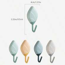 叶子形防损坏墙钩，强力粘合胶，家用多用途粘钩，无需钻孔 - 彩色 - 查看 7