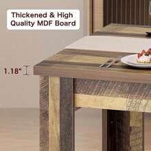 Dining Table For 4-6, Dining Tables, Dining Room Table With 1.18" Thickened Tabletop, Rectangular Large Kitchen Dining Table, Dinner Table For Kitchen, Dining Room, Living Room - 棕色 - 查看 2
