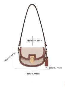 Bolso bandolera pequeño con bloqueo de color, estilo de hombro de sillín, versátil y retro, para debajo del brazo, para mujeres, estilo empresarial y de moda callejera, adecuado para estudiantes universitarios, como regalo