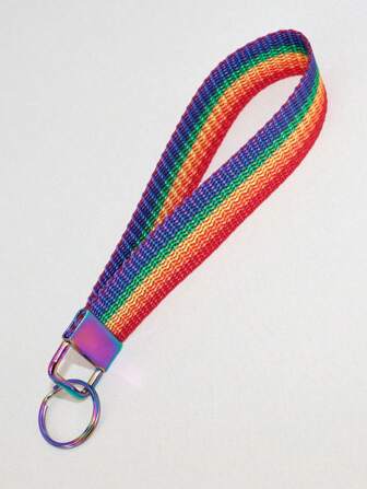 Cute Rainbow Wristlet Keychain Lanyard For Keys,Keychain With Key Ring,Short Strap For ID Card Holder,Wallet,Cell Phone,Fashionable Keychain Accessories,Great For Women,Wife,Girlfriend,Bosom Friend Car Accessories Bag Charm School Goth Y2k Halloween Accessories Teachers Day Christmas Gift Ideas Bag Accessories Lanyards With Id Holder Car Accessories Bag Charms Car Accessories Sister