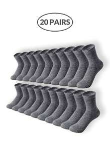 Paquete de calcetines de tripulación neutros de 5 tonos para hombres (1/5/10/15/20 pares) - Calcetines elásticos para el tobillo en gris oscuro/azul marino/negro/blanco/carbón con un ajuste transpirable y elástico para la oficina, el gimnasio, artículos de viaje esenciales