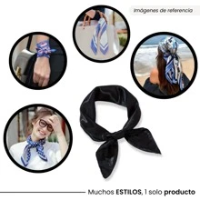 Women's Silk Scarf. Large Satin Scarf. Uniform Scarf - 米色 - 查看 7