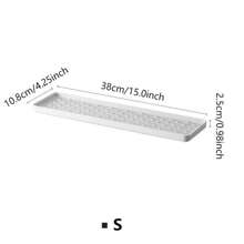 11 pièces Égouttoir à vaisselle rectangulaire en plastique à deux niveaux avec plateau de drainage pour plan de travail de cuisine - Blanc - Voir 14